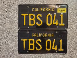 1966 California License Plates, DMV Clear 