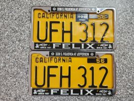1960 California License Plates, DMV Clear 