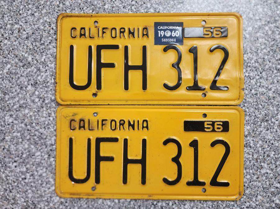 1960 California License Plates, DMV Clear