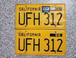 1960 California License Plates, DMV Clear 