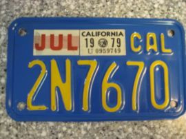 1979 California Motorcycle License Plates, DMV  