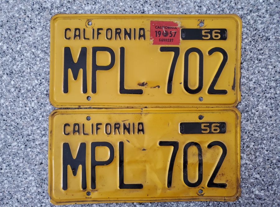 1957 California License Plates, DMV Clear