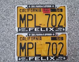 1957 California License Plates, DMV Clear  