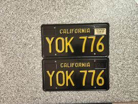 1969 California License Plates, DMV Clear  