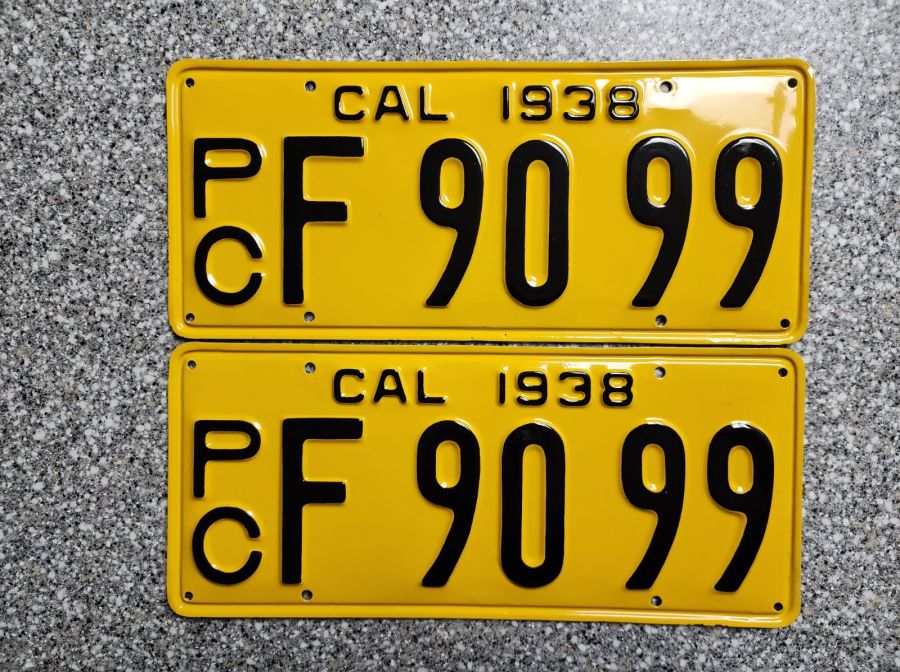 1938 California Commercial License Plates, DMV Clr
