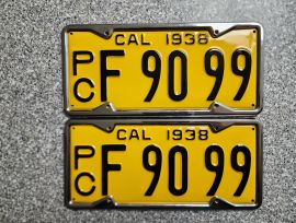 1938 California Commercial License Plates, DMV Clr