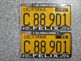 1956 California Commercial License Plates, DMV  