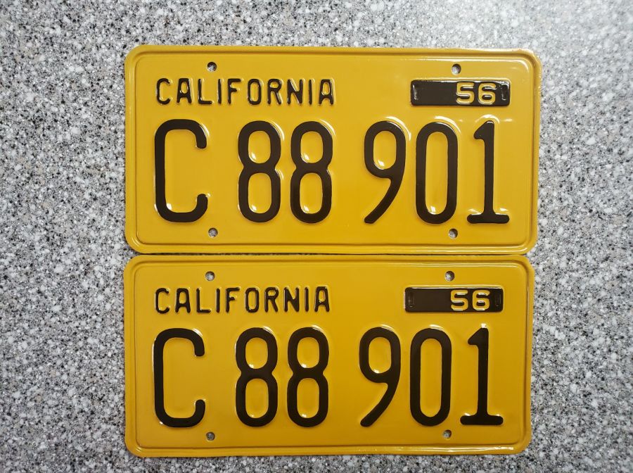 1956 California Commercial License Plates, DMV