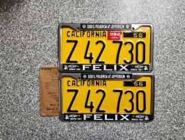 1961 California License Plates, DMV Clear 