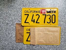 1961 California License Plates, DMV Clear 