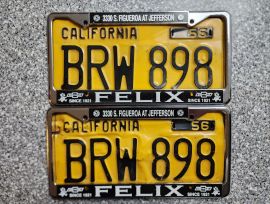 1956 California License Plates, DMV Clear 