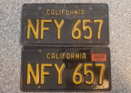 1965 California License Plates, DMV Clear 