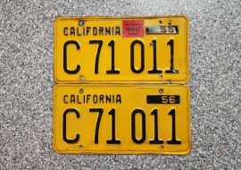 1957 California Commercial License Plates, DMV Clr