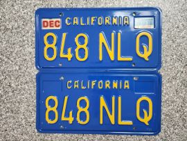 1976 California License Plates, DMV Clear 