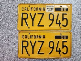 1959 California License Plates, DMV Clear 