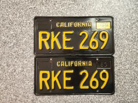 1966 California License Plates, DMV Clear 