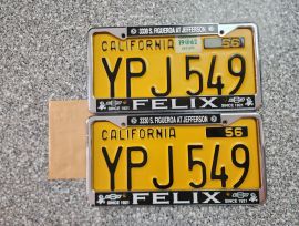 1962 California License Plates, DMV Clear 