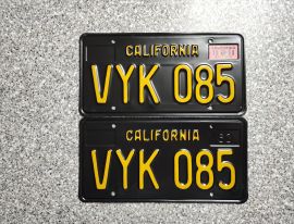 1968 California License Plates, Pro-restored, DMV 