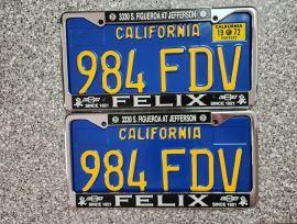 1972 California License Plates, DMV clear 