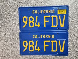 1972 California License Plates, DMV clear 