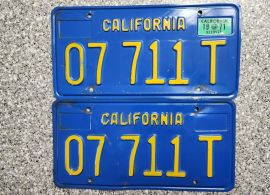 1971 California commercial License Plates