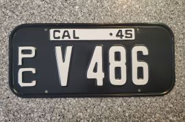 1945 California Commercial License Plate, DMV  