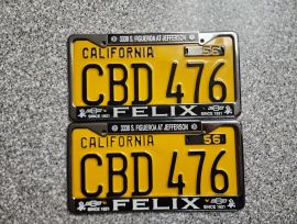 1956 California License Plates, DMV Clear 