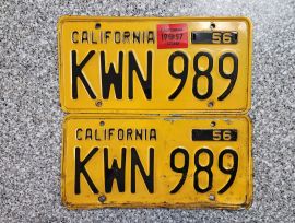 1957 California License Plates, DMV Clear 