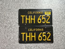 1966 California License Plates, Pro-Restored, DMV 
