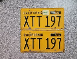 1962 California License Plates, DMV Clear 