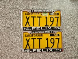 1962 California License Plates, DMV Clear 