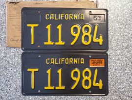 1965 California Commercial License Plates, DMV Clr