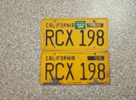 1958 California License Plates, DMV Clear 