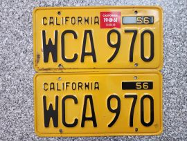 1961 California License Plates, DMV Clear 