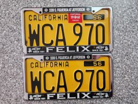1961 California License Plates, DMV Clear 