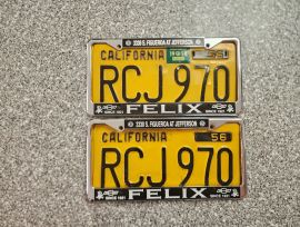 1958 California License Plates, DMV Clear 