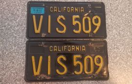 1967 California License Plates, DMV Clear 