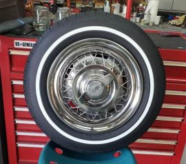 Restored Wire Rims and White Wall Tires