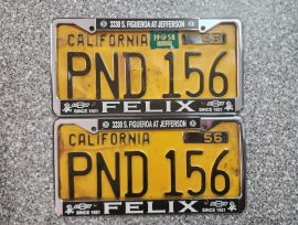 1958 California License Plates, DMV Clear 