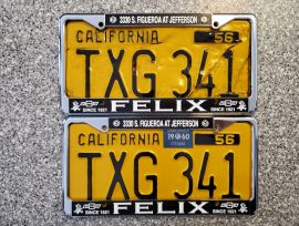 1960 California License Plates, DMV Clear 