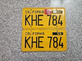 1957 California License Plates, DMV Clear 