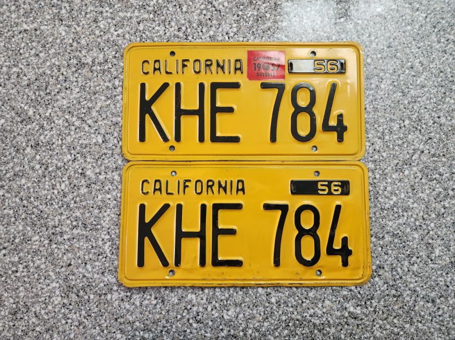 1957 California License Plates, DMV Clear