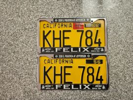 1957 California License Plates, DMV Clear 