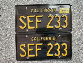 1966 California License Plates, DMV Clear 