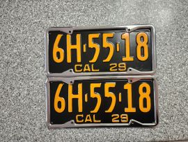 1929 California License Plates, DMV Clear 