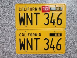 1961 California License Plates, DMV Clear 