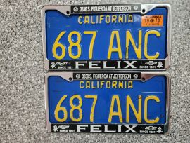 1970 California License Plates, DMV Clear 