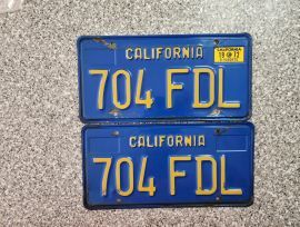 1972 California License Plates, DMV Clear         