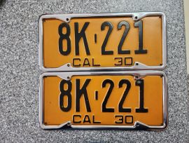 1930 California License Plates, DMV Clear 