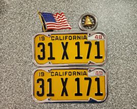 1947 California License Plates, DMV Clear 